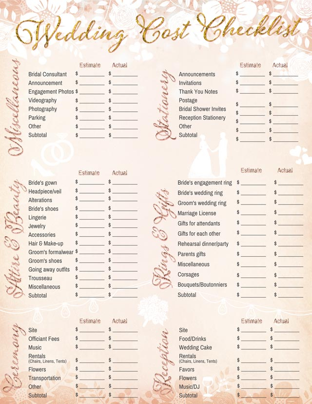 10 Printable Wedding Checklists For The Organized Bride SheKnows