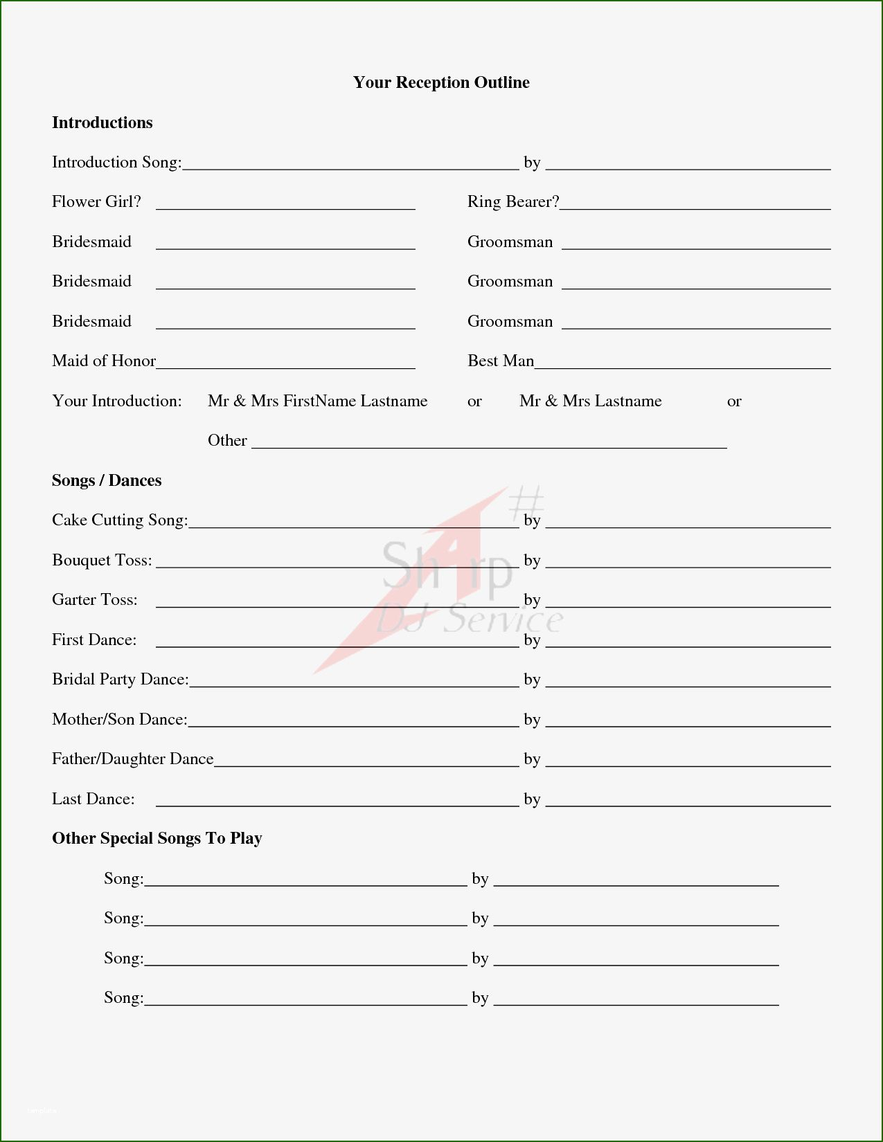 10 Sensational Wedding Song List Template With Photos In 2020