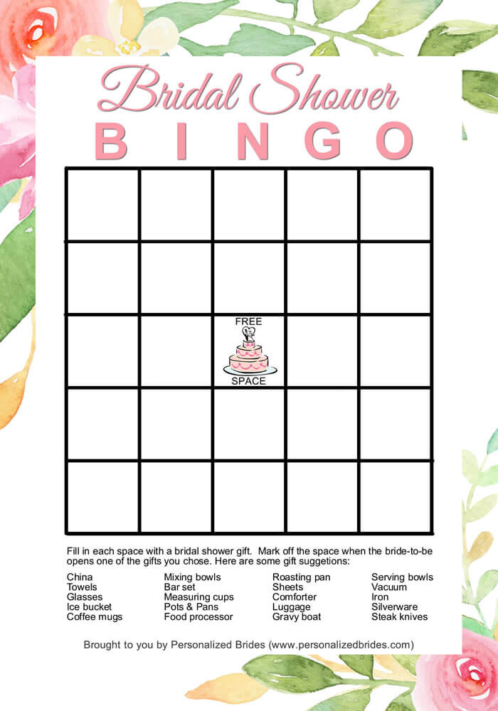 15 Free Printable Bridal Shower Games Personalized Brides