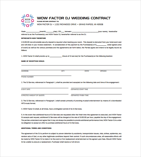 16 Sample Best DJ Contract Templates To Download Sample Templates