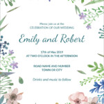 20 Free Wedding Invitation Template Cards Printable And Editable PSD