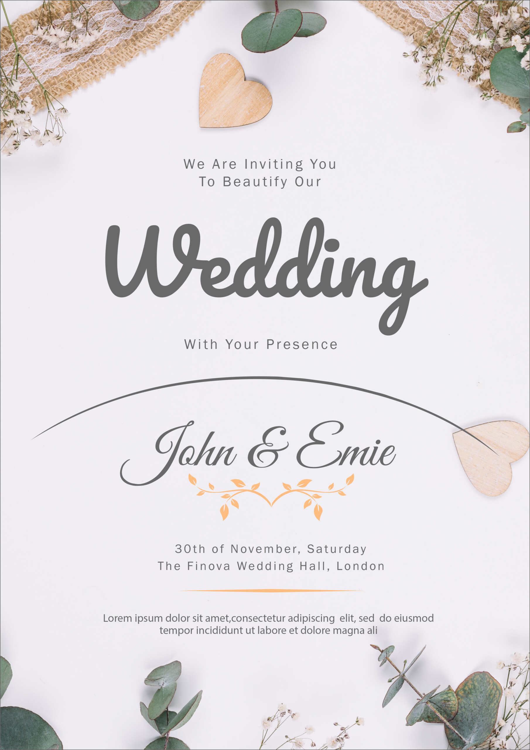 20 Free Wedding Invitation Template Cards Printable And Editable PSD