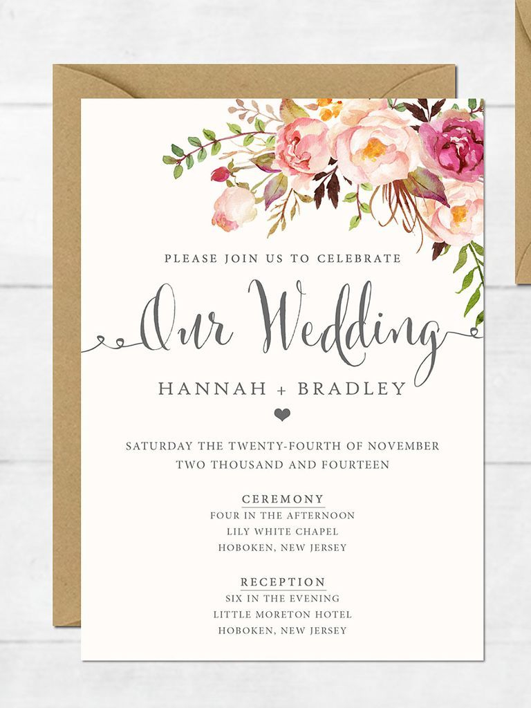 21 Wedding Invitation Templates You Can Personalize And Print Wedding 