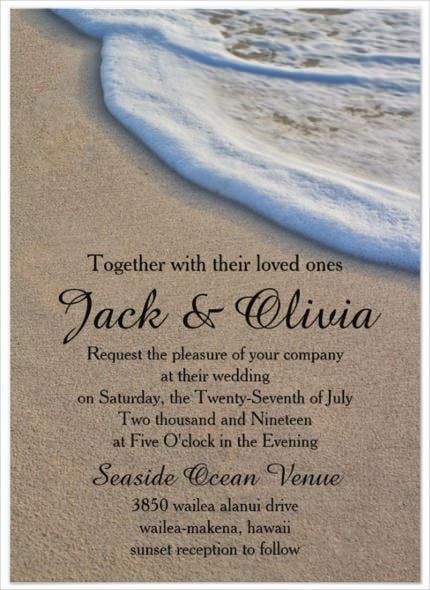 26 Beach Wedding Invitation Templates PSD AI Word Free Premium 