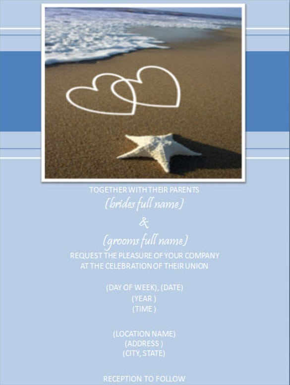 26 Beach Wedding Invitation Templates PSD AI Word Free Premium