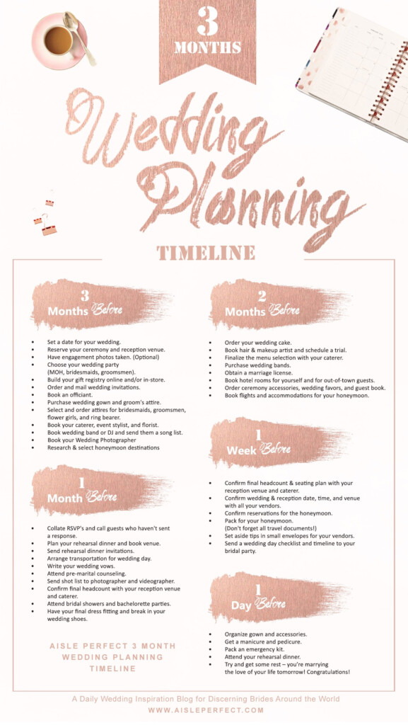 3 Month Wedding Planning Timeline Perfete