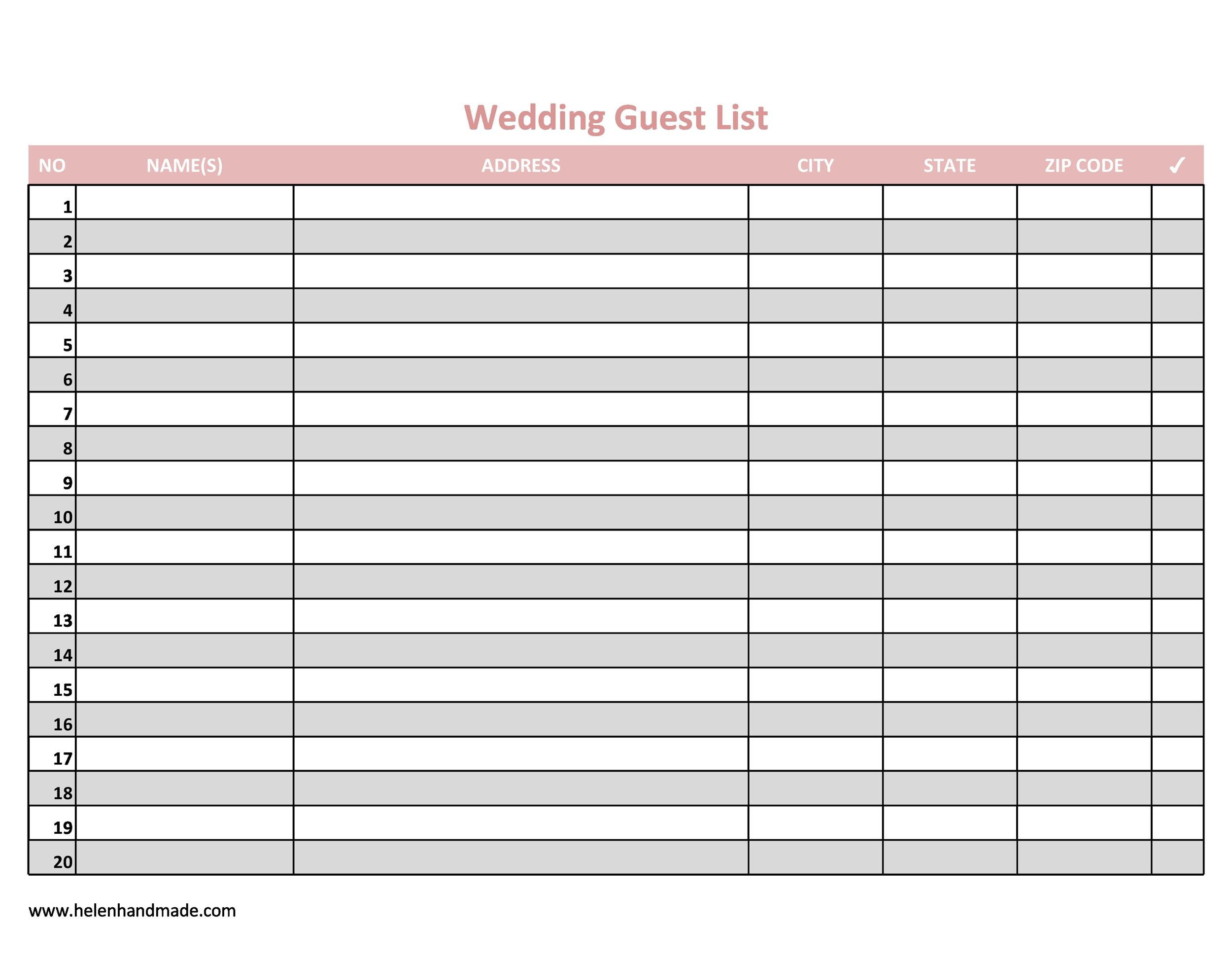 35 Beautiful Wedding Guest List Itinerary Templates