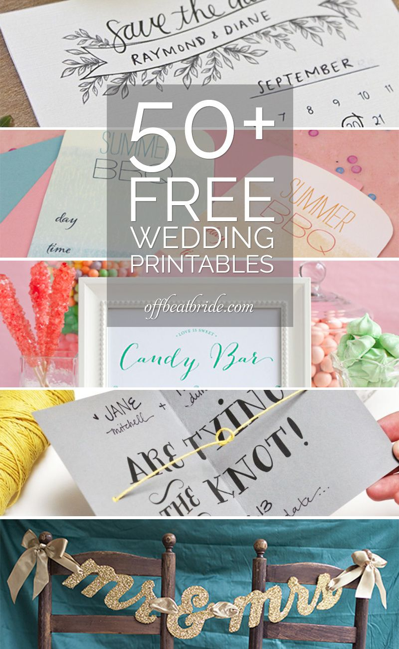 50 MORE Free Wedding Printables And DIY Wedding Downloads Offbeat 