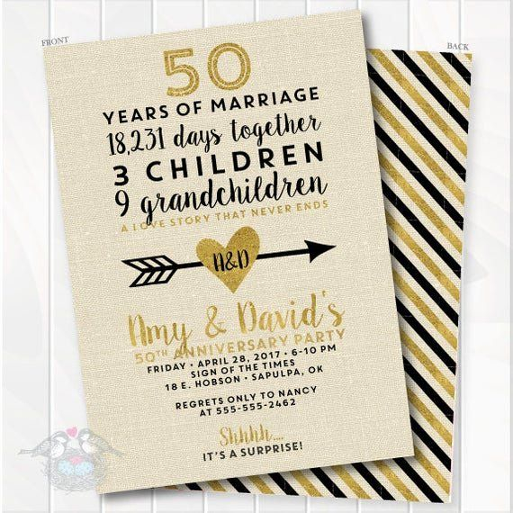 50th Anniversary Invitations Template New Golden We In 2020 50th 