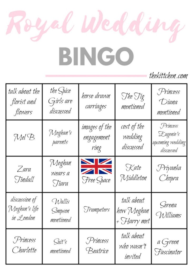 A Royal Wedding Watch Party Royal Wedding Bingo Thekittchen