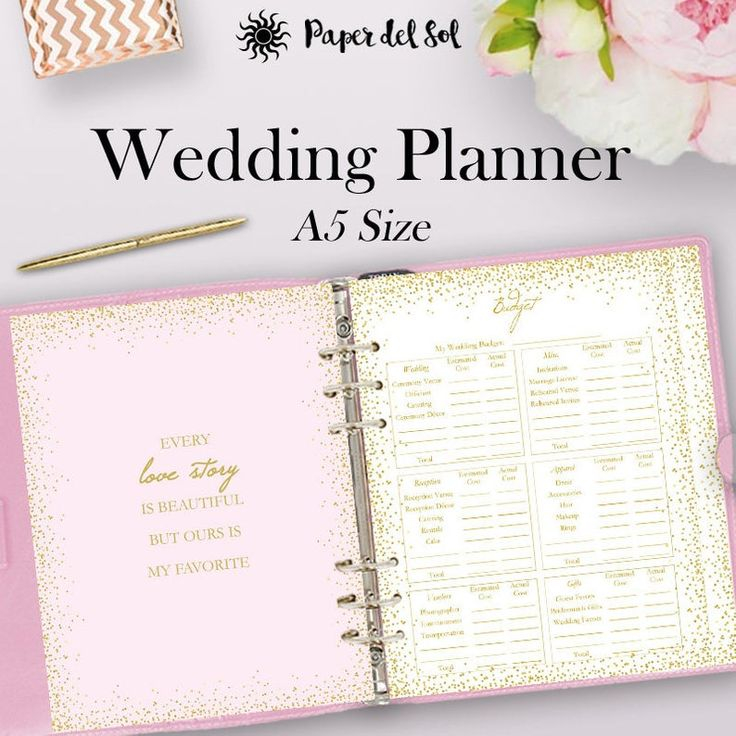 A5 Wedding Planner Binder Printables Filofax Wedding Planner Etsy