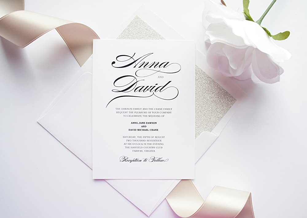 Amazon Calligraphy Wedding Invitation SAMPLE SET Handmade