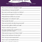 Anniversary Trivia Anniversary Party Game 50th Anniversary Trivia