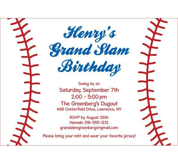 Baseball Invitation Template Free Sports Baseball Party Invitations