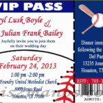 Baseball Ticket Invitation Template Free Of Baseball Theme Wedding