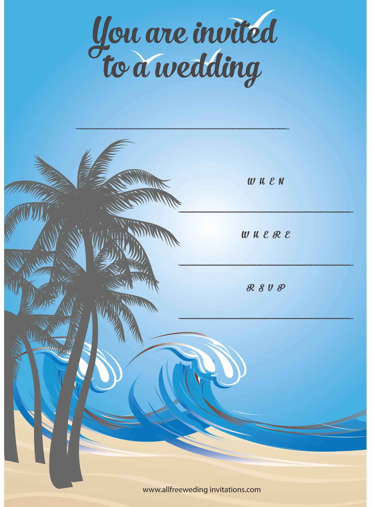 Beach Wedding Invitations All Free Wedding Invitations