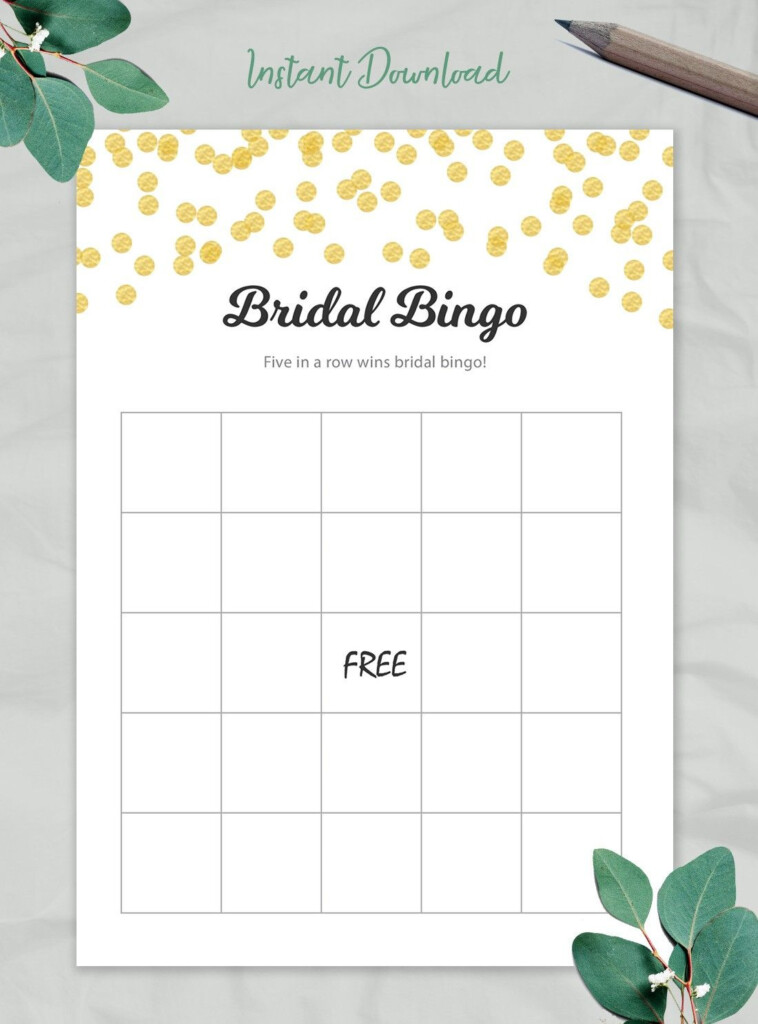 Blank Bridal Bingo Cards Template Empty Bingo Cards Etsy Bridal 