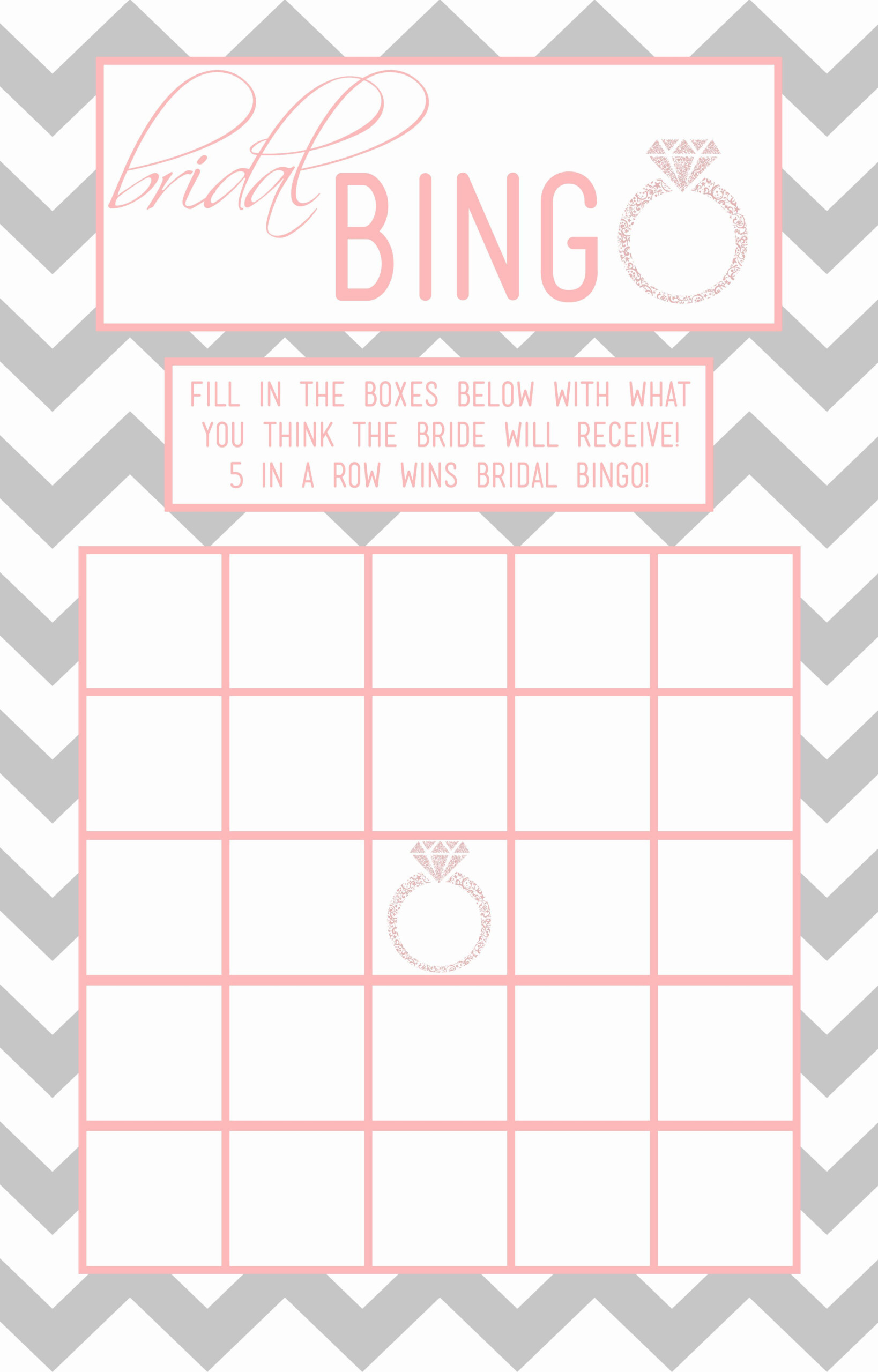 Bridal Shower Bingo Template Free Fresh Bridal Bingo Template Bridal 