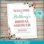 Bridal Shower Sign Welcome To The Bridal Shower Custom PRINTABLE