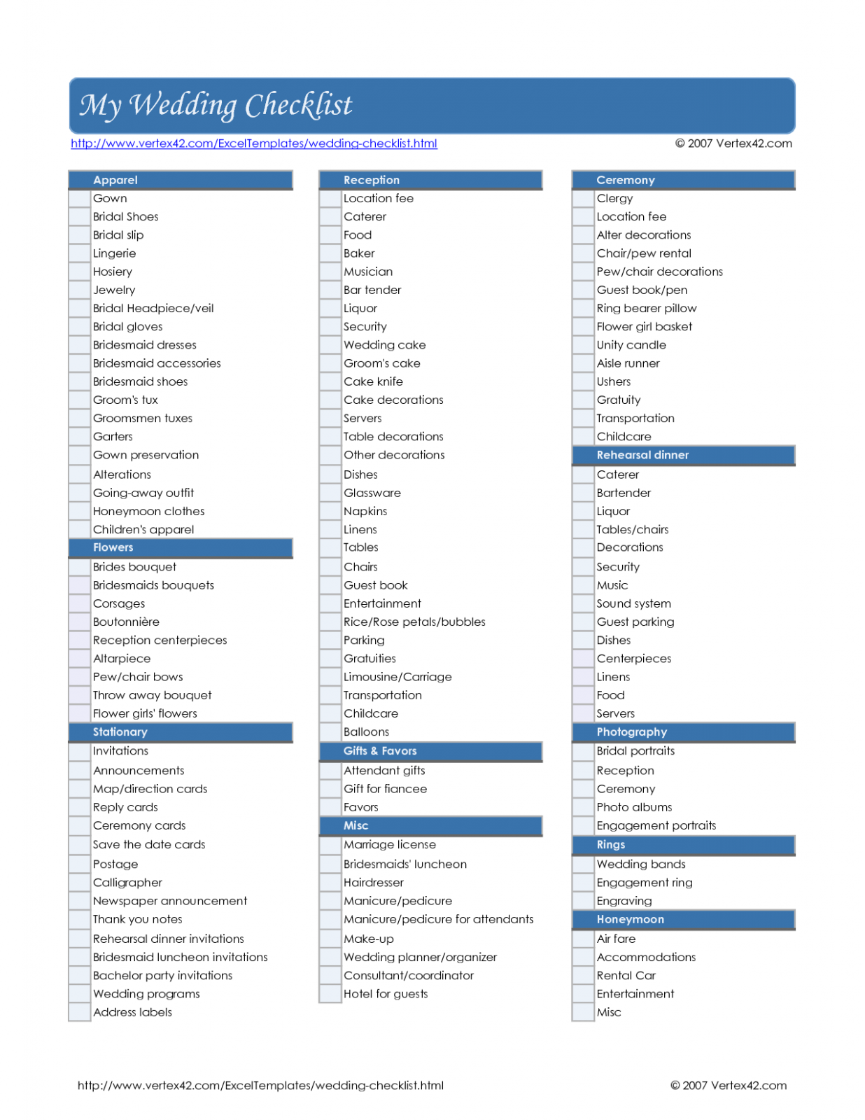 Complete Wedding Checklist Free Printable Wedding Checklist Complete 