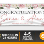 Congratulations Banner Wedding Banner White Floral Etsy