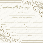 Creamy Gray Marriage Certificate Template For Word