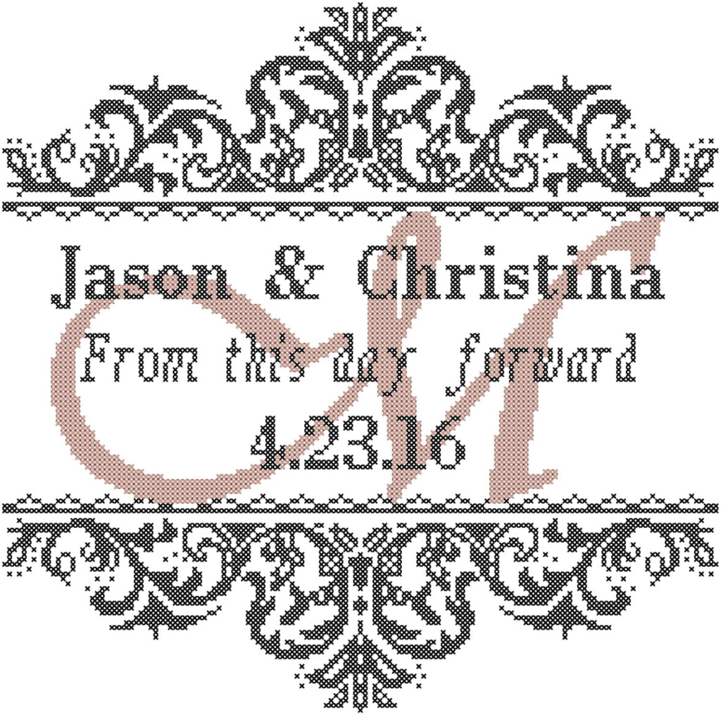 Cross Stitch Wedding Samplers Free Patterns Modern Wedding Cross 