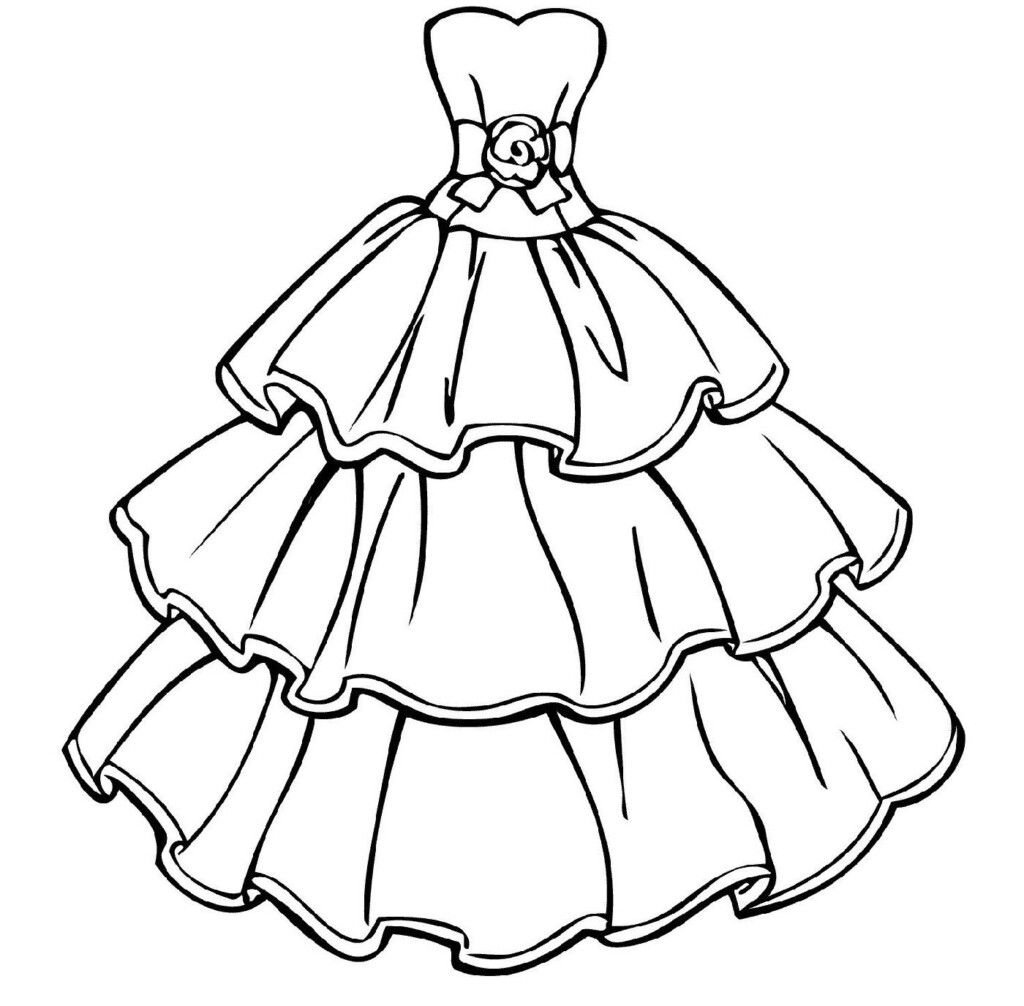 Cute Wedding Dress Coloring Pages Educative Printable Wedding 