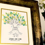 Deku Tree Thumbprint Tree Guestbook Print For By ArcadiaArtistry