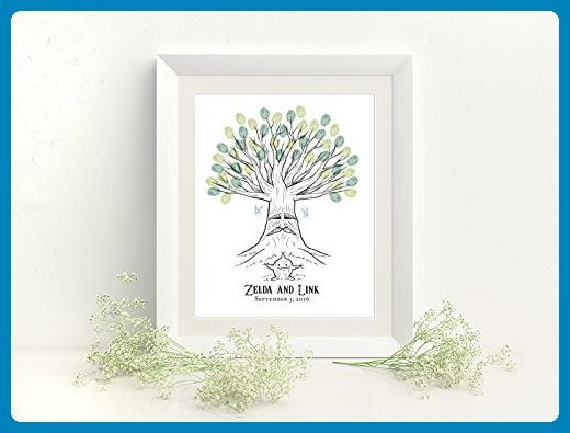 Deku Tree Zelda Custom Thumbprint Tree Guest Book Print Wedding 