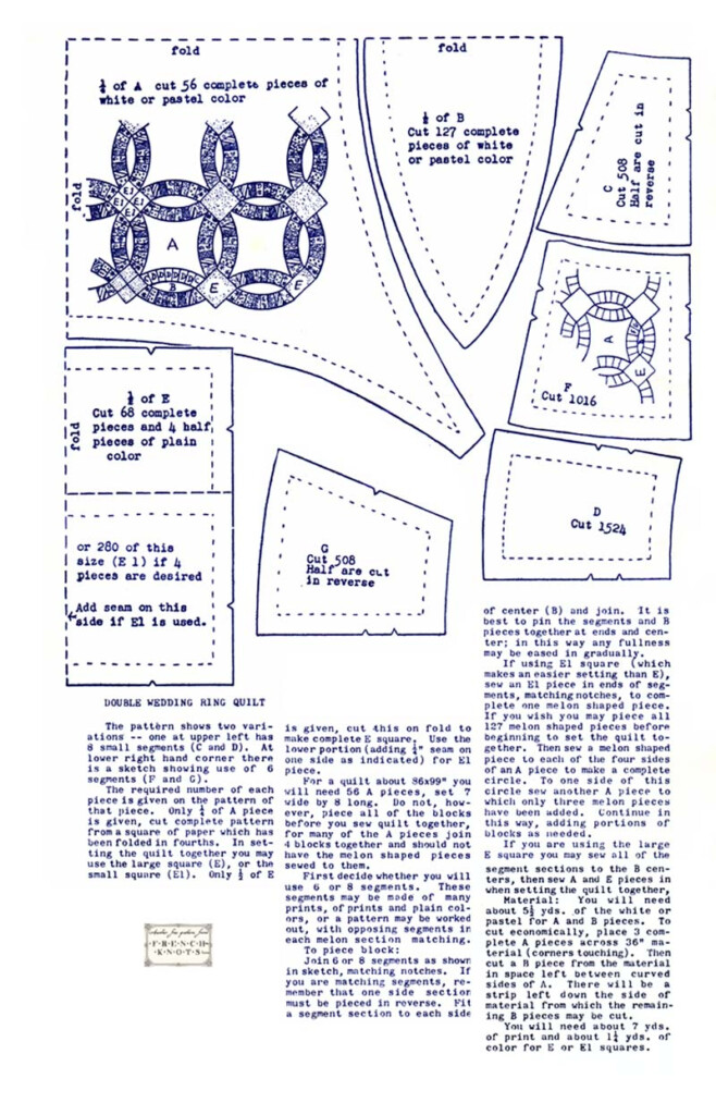 Double Wedding Ring Quilt Pattern French Knots