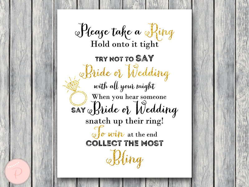 DOWNLOAD Gold Don t Say Bride Or Wedding Game Bride Bows