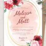 Download Printable Rose Bouquet Watercolor Wedding Invitation PDF