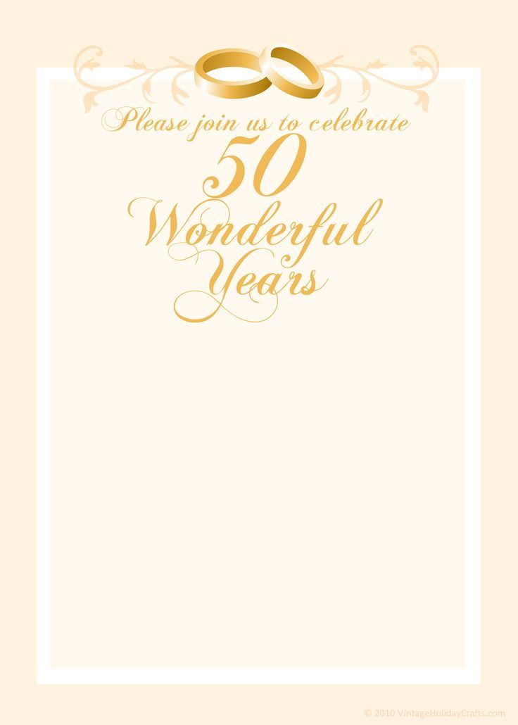 Free Anniversary Invitation Templates Wedding Gallery 50th 