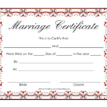 Free Blank Marriage Certificates Printable Marriage Certificate