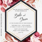 Free Burgundy Floral Wedding Invitation Templates For Word FREE