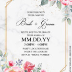 Free Dusty Rose Wedding Invitation Template For Word Rose Wedding