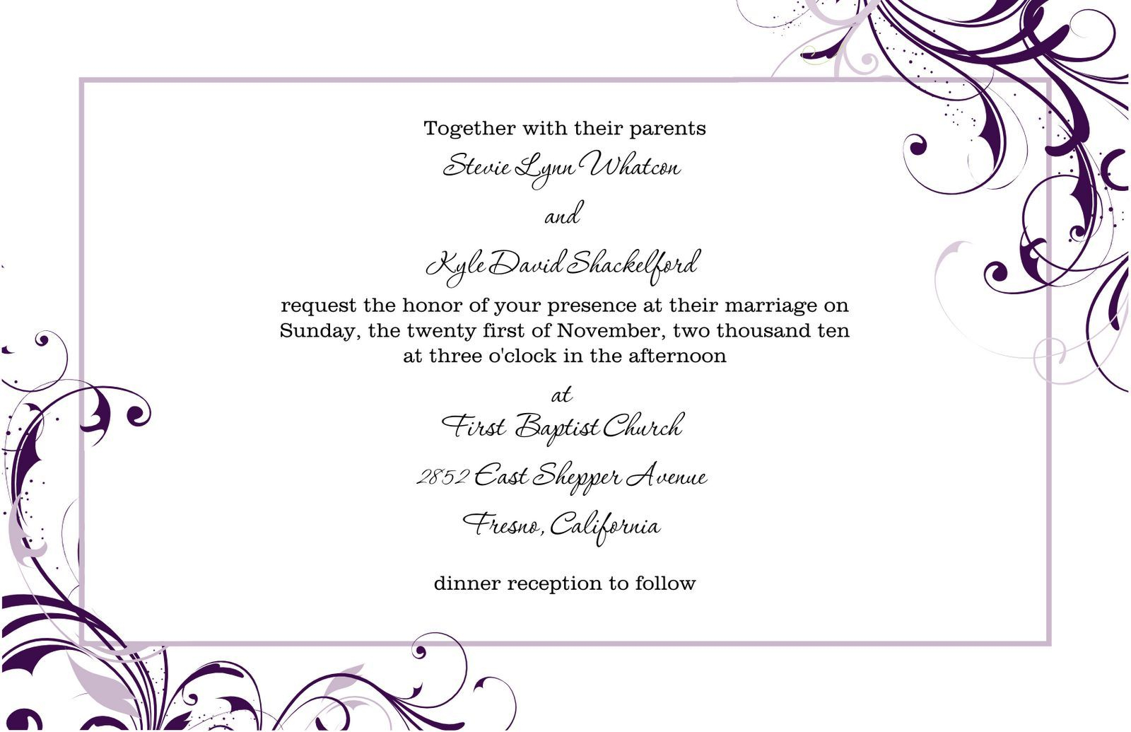 Free Microsoft Word Wedding Invitation Templates Free Wedding 