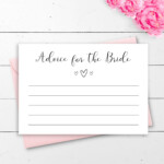 Free Printable Free Printable Bride Advice Cards From Pixie Paper