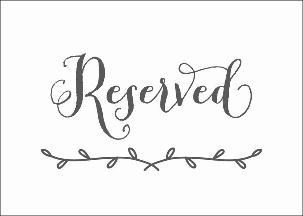 Free Printable Reserved Table Signs Free Printable