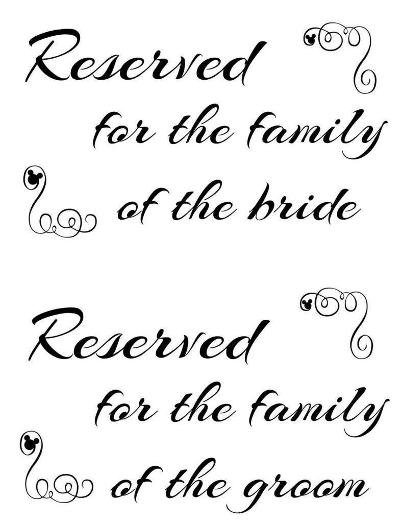 Free Printable Reserved Table Signs Free Printable