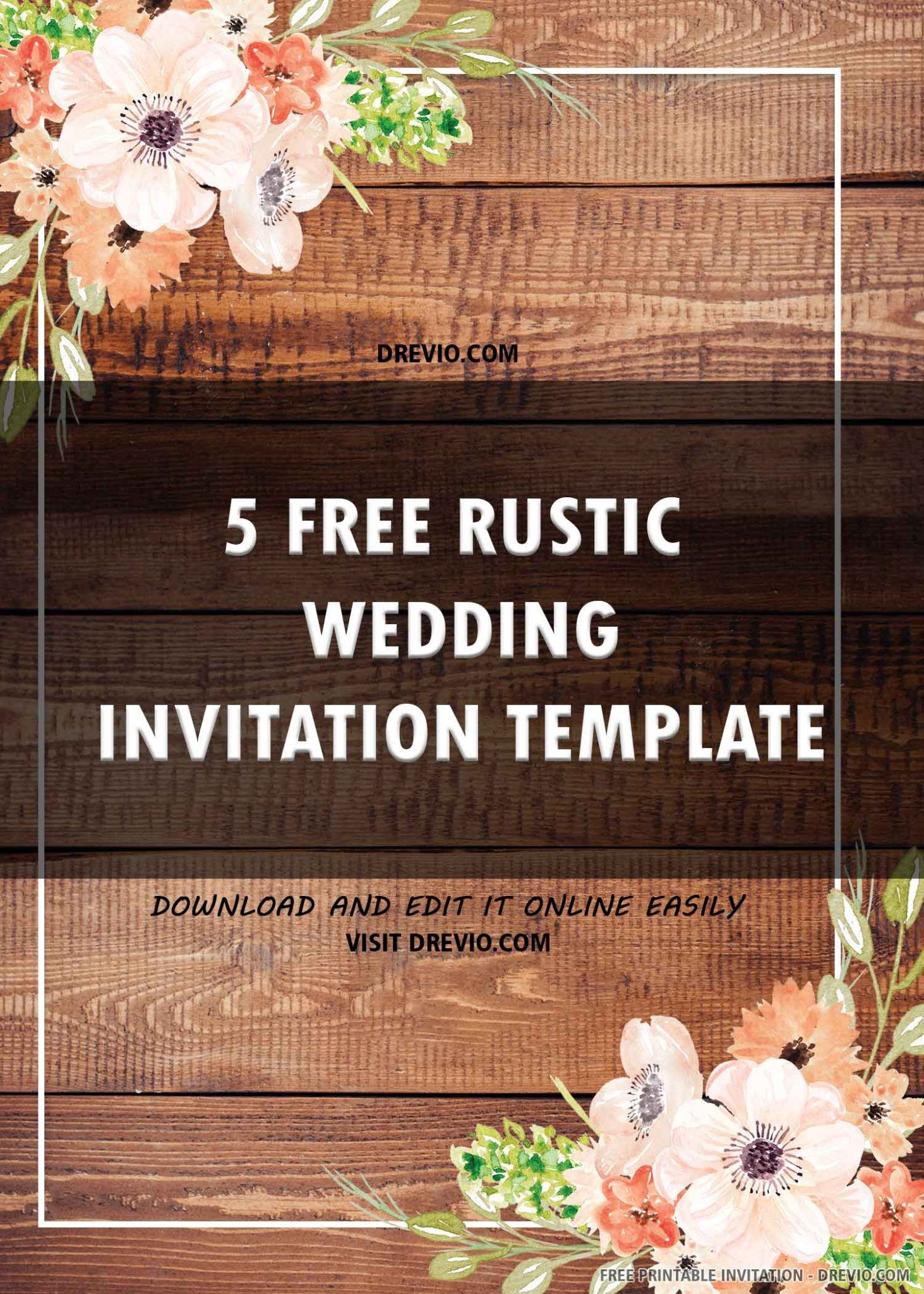 FREE PRINTABLE Rustic Wedding Invitation Templates Wedding