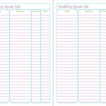 Free Printable Wedding Guest List Tracker Wedding Guest List Country