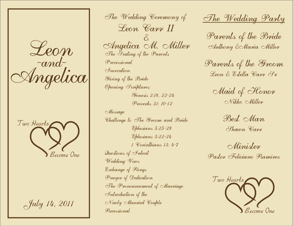 Free Printable Wedding Programs Templates Sample Wedding Ceremony 
