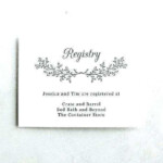 Free Printable Wedding Registry Card Template Cards Design Templates