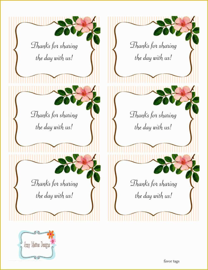 Free Printable Wedding Thank You Tags Templates Of 5 Best Of Free 