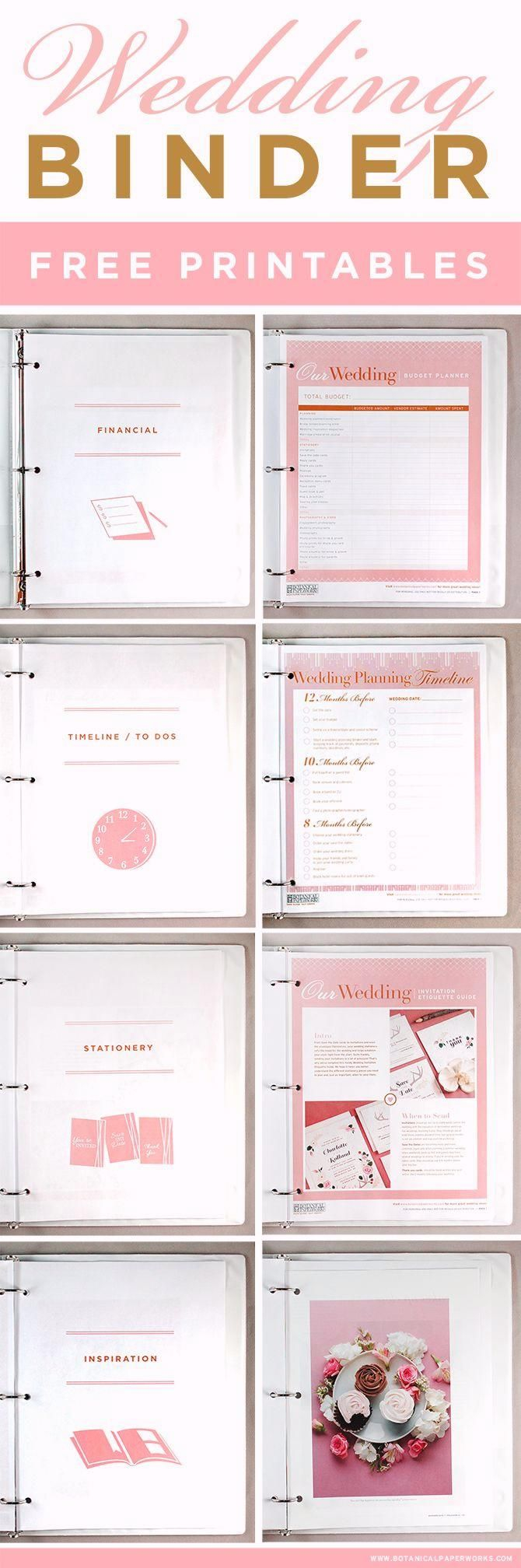 free Printables Wedding Planning Binder Botanical PaperWorks En