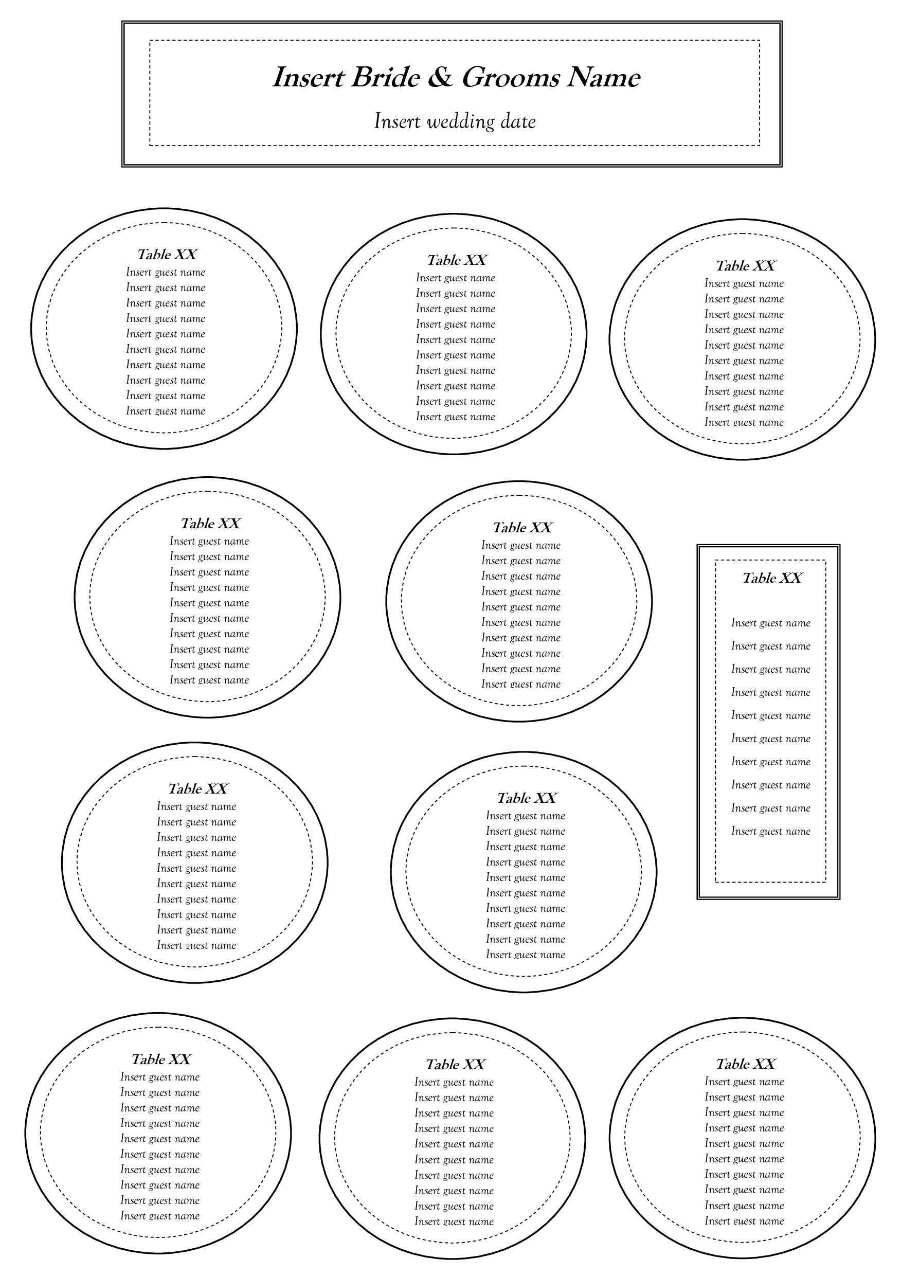 Free Table Seating Chart Template Event Seating Chart Seating Chart