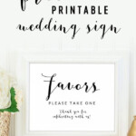 Free Wedding Sign Favors Black And White Instant Download Printable