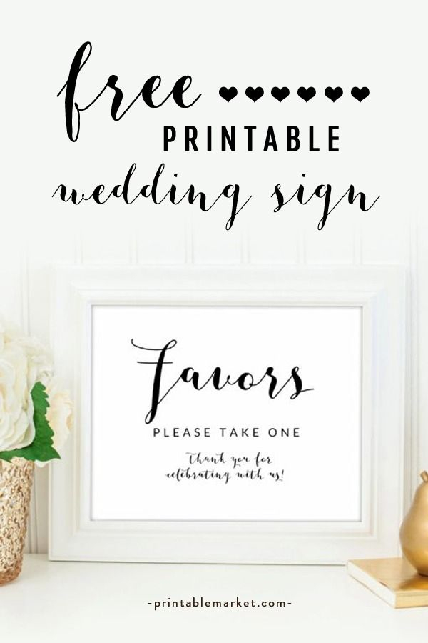 Free Wedding Sign Favors Black And White Instant Download Printable 